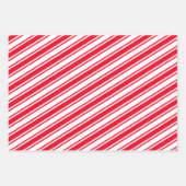 Candy Cane Stripe Red Green Pink Weihnachten Geschenkpapier Set (Vorderseite 2)