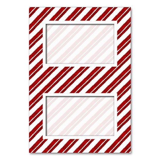 Candy Cane Stripe Tented Holiday Name Platzkarten Tischnummer (Vorderseite)