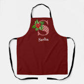 Candy Cane Stripe und Holly S Monogram Schürze (Vorderseite)
