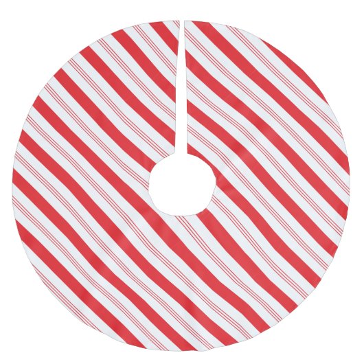 Candy Cane Stripe Weihnachten Polyester Weihnachtsbaumdecke (Vorderseite)