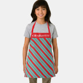 Candy Cane Stripe Weihnachtsname Schürze (Insitu)