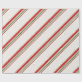 Candy Cane Stripe Weihnachtswrapping Pap Geschenkpapier (Flach)
