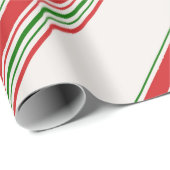 Candy Cane Stripe Weihnachtswrapping Pap Geschenkpapier (Rolleneckpunkt)