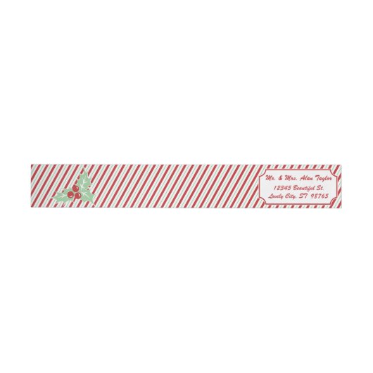 Candy Cane Stripe Wraparound Address Label (Person)
