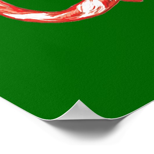 Candy Cane Striped Frohe Weihnachten Poster (Ecke)