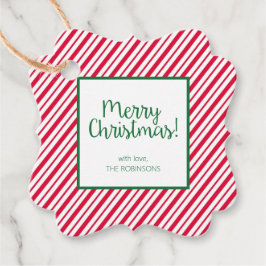Candy Cane Striped Geschenkanhänger