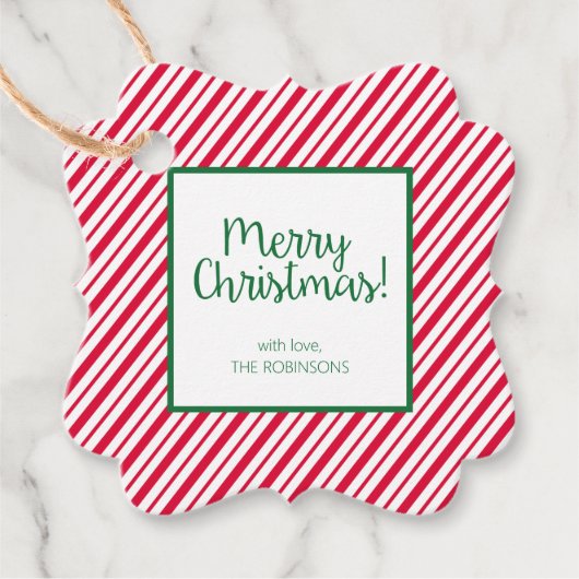 Candy Cane Striped Geschenkanhänger (Vorderseite)