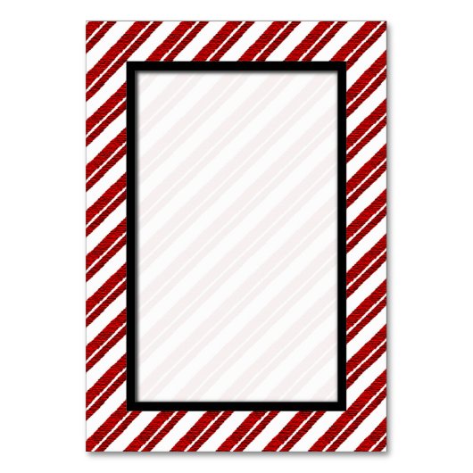 Candy Cane Striped Holiday Tischnummer Cards (Vorderseite)