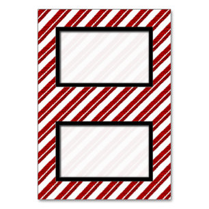 Candy Cane Striped Tented Holiday Name Platzkarten Tischnummer