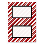 Candy Cane Striped Tented Holiday Name Platzkarten Tischnummer (Vorderseite)