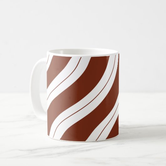 Candy Cane Stripes Brown Kaffeetasse (Vorderseite Links)