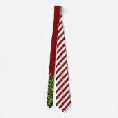 Candy Cane Stripes Christmas Pine Needles Krawatte (Rückseite)