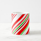Candy Cane Stripes Diagonal Red Green Kaffeetasse (Mittel)