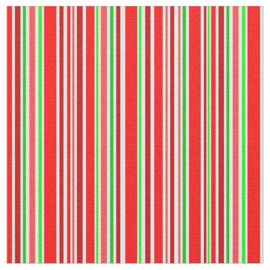 Candy Cane Stripes Festivals Red White Green Stoff (Nahaufnahme)