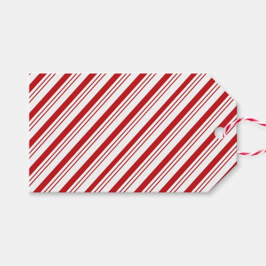Candy Cane Stripes Geschenkanhänger (Vorderseite (Horizontal))