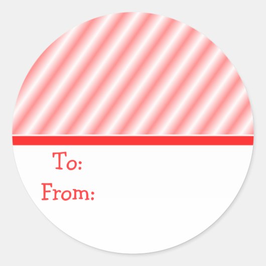 Candy Cane Stripes Geschenketiketten Runder Aufkleber (Vorderseite)