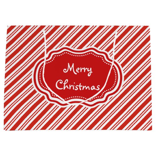 Candy Cane Stripes Große Geschenktüte (Vorderseite)
