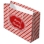 Candy Cane Stripes Große Geschenktüte (Vorderseite Schrägansicht)