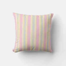 Candy Cane Stripes - Pastel Pink, Blue & Yellow Kissen