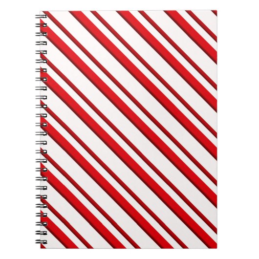 Candy Cane Stripes, Peppermint Rot und Weiß Notizblock (Vorderseite)