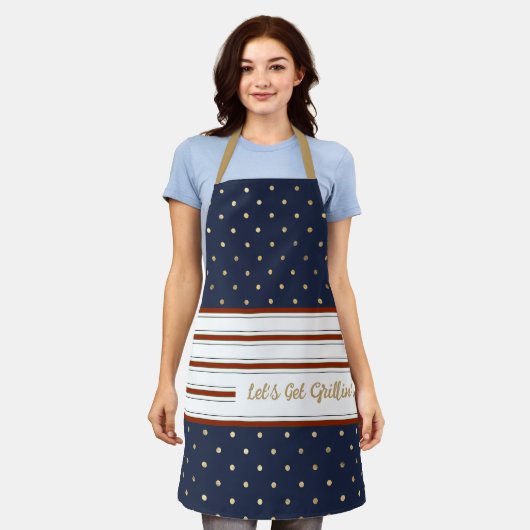 Candy Cane Stripes & Polka Dot Schürze (Getragen)