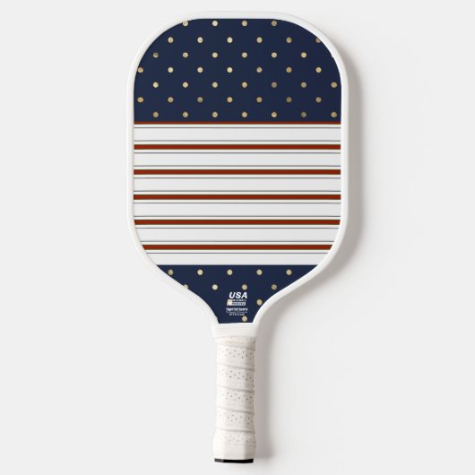 Candy Cane Stripes & Polka Dots Pickleball Paddle (Rückseite)