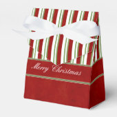 Candy Cane Stripes Rich Red and Bow Geschenkschachtel (Vorderseite)