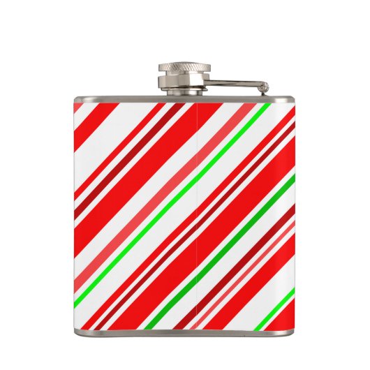 Candy Cane Stripes Weihnachtsfeiertag Flachmann (Rückseite)