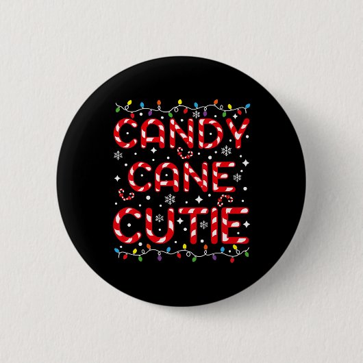 Candy Cane Süsse Funny Christmas Kinder Kleinkind Button (Vorderseite)