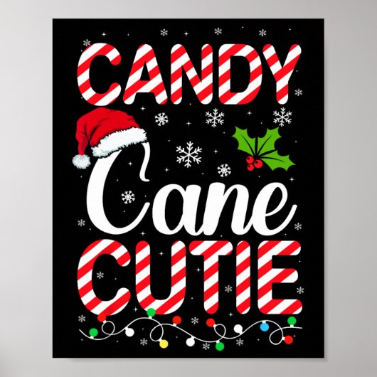 Candy Cane Süsse Niedlich Funny Christmas Weihnach Poster (Vorne)