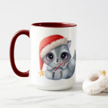 Candy Cane Süsse Raccoon Weihnachtskaffee Tasse