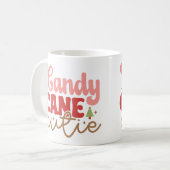 Candy Cane Süsse Retro Groovy Weihnachtsfeiertage Kaffeetasse (Vorderseite Links)