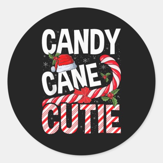Candy Cane Süsse Weihnachten Weihnachten Weihnacht Runder Aufkleber (Vorderseite)