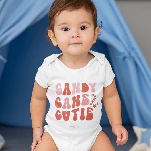 Candy Cane Süsse Weihnachtsferien Baby Strampler