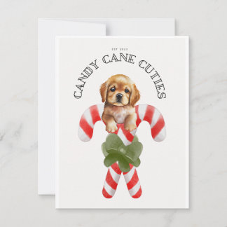 Candy Cane Süssen Dog Feiertagskarte