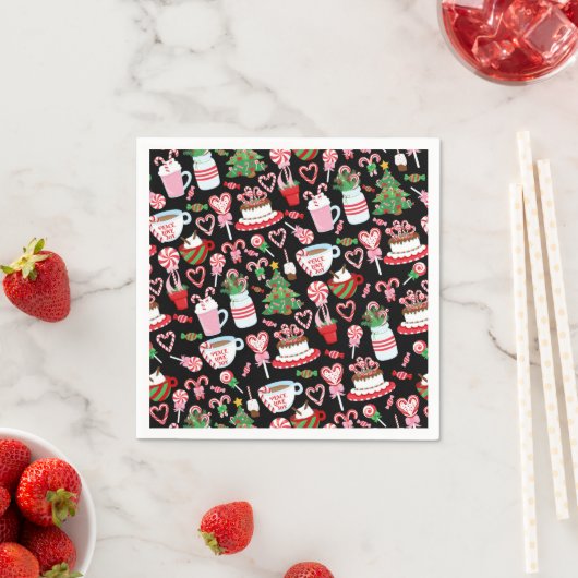 Candy Cane Süßigkeiten Muster Serviette (Beispiel)