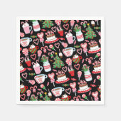 Candy Cane Süßigkeiten Muster Serviette (Vorderseite)