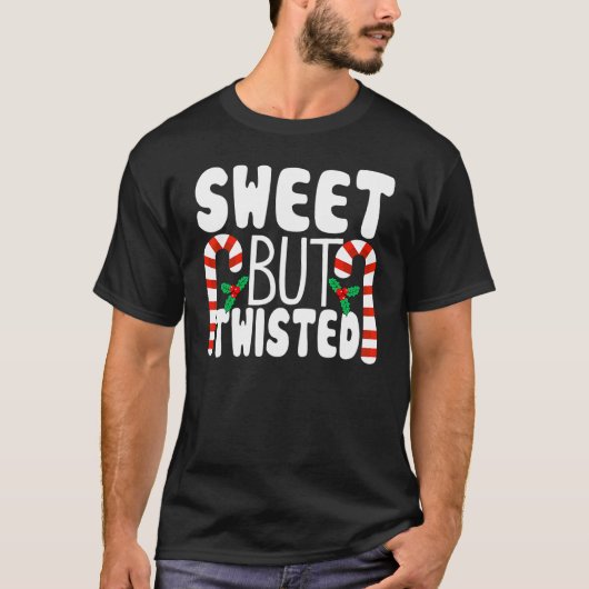 Candy Cane Sweet Aber gefriert Weihnachten Pajama T-Shirt (Vorderseite)