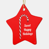 Candy Cane Sweet Happy Holidays Keramikornament (Links)