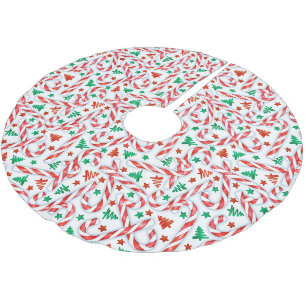 Candy Cane Sweetness Polyester Weihnachtsbaumdecke