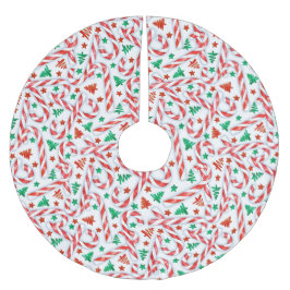 Candy Cane Sweetness Polyester Weihnachtsbaumdecke