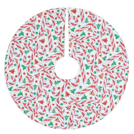 Candy Cane Sweetness Polyester Weihnachtsbaumdecke (Vorderseite)