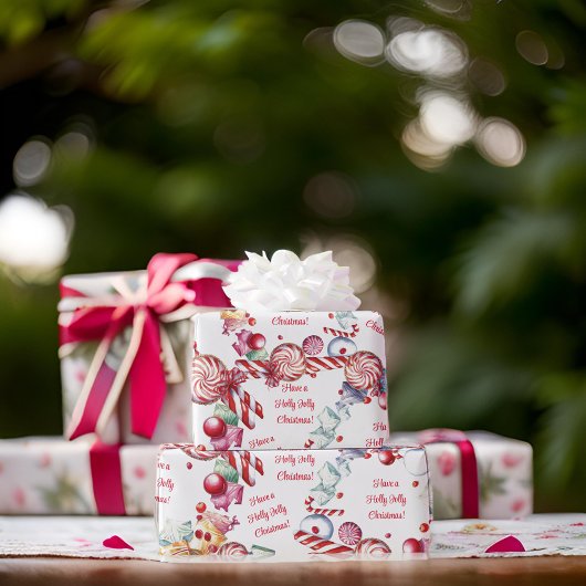 Candy Cane Swirl Candies Wrapping Paper Geschenkpapier