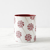 Candy Cane Swirl Lollipops Pattern Zweifarbige Tasse (Mittel)
