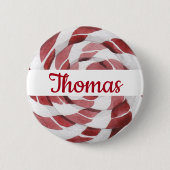 Candy Cane Swirl mit Namen Button (Vorderseite)