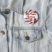 Candy Cane Swirl mit Namen Button (Beispiel)