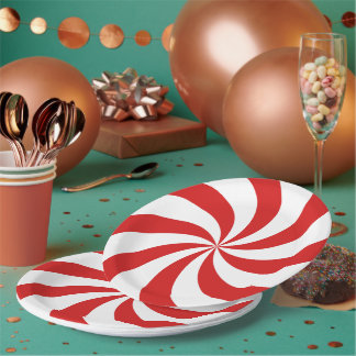 Candy cane swirl pappteller