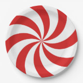 Candy cane swirl pappteller (Vorderseite)