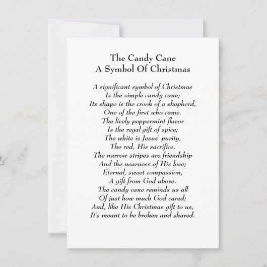 Candy Cane Symbol der Weihnachtsgrüße (Rückseite)