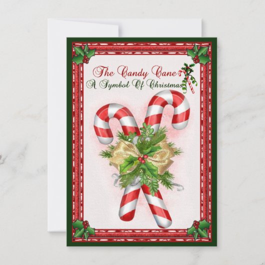 Candy Cane Symbol der Weihnachtsgrüße (Vorderseite)